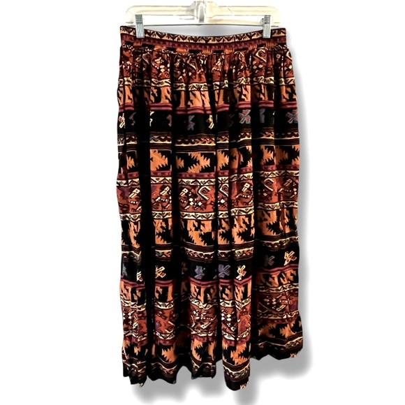 Vintage River Ridge Trading Co Maxi Skirt Southwestern Aztec Navaho Boho Large - Picture 5 of 8